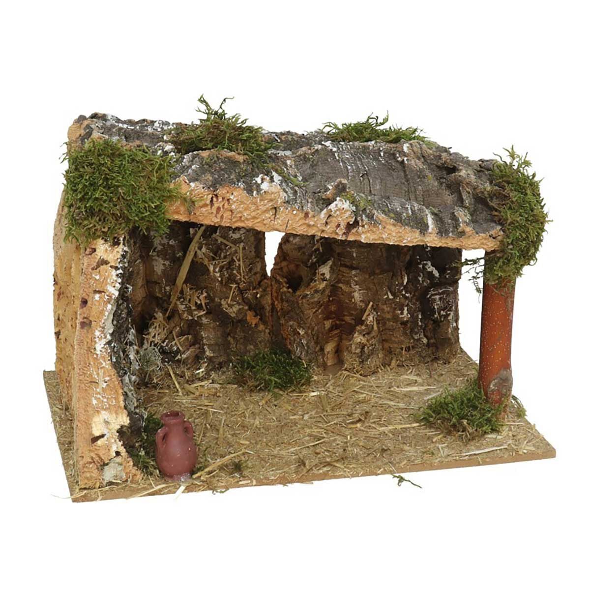 Cabana presépio em cortiça 30x20x25cm, , large