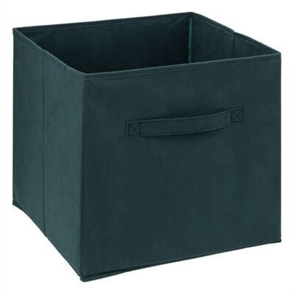Caixa de arrumação azul petróleo 31x31cm, , large