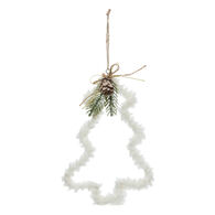 Adorno navide&ntilde;o &aacute;rbol de Navidad con pelo blanco 