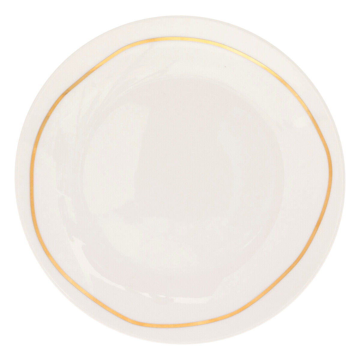 Prato de sobremesa SELENA branco em porcelana 18cm, , large
