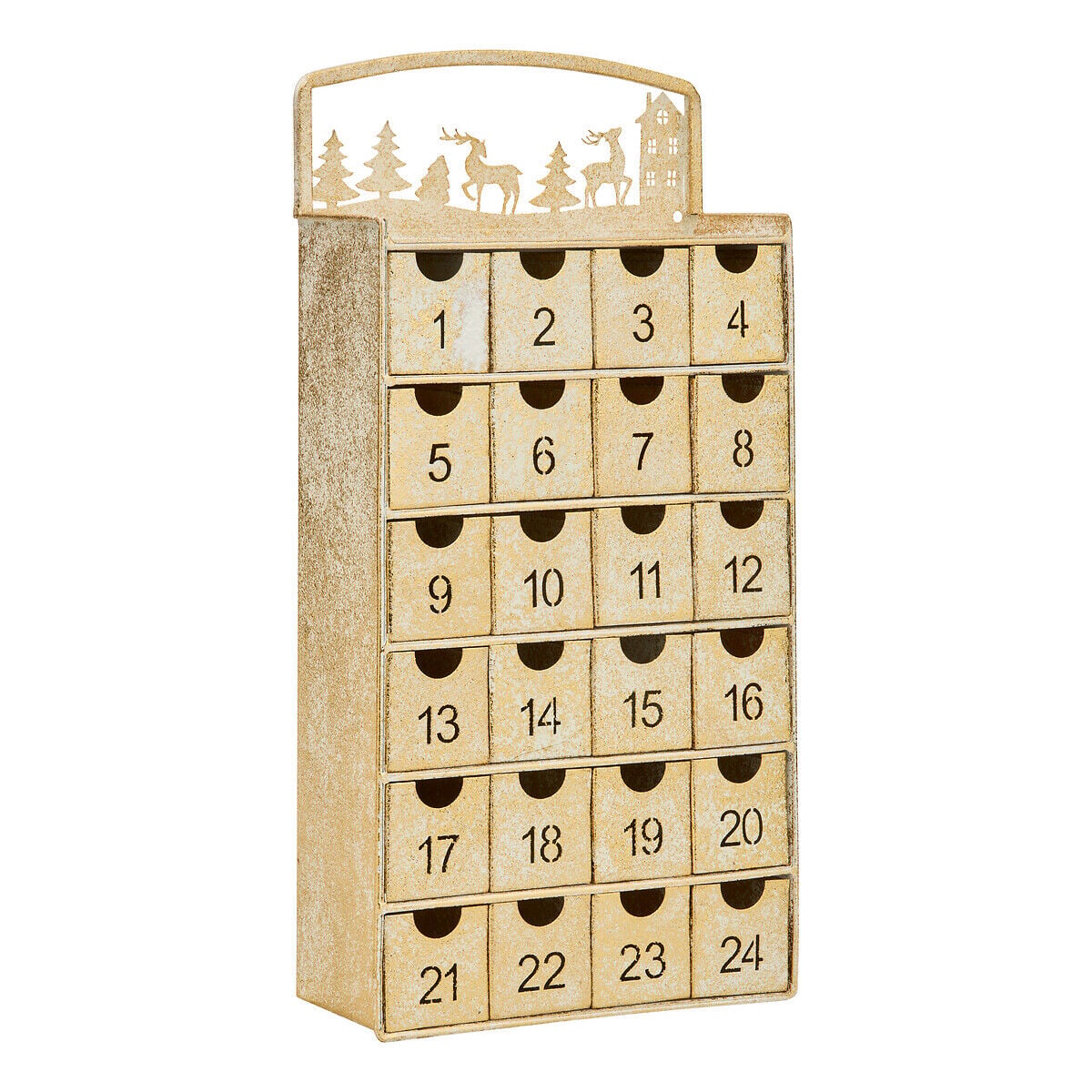 Calendário do advento dourado 25x10x50cm, , large