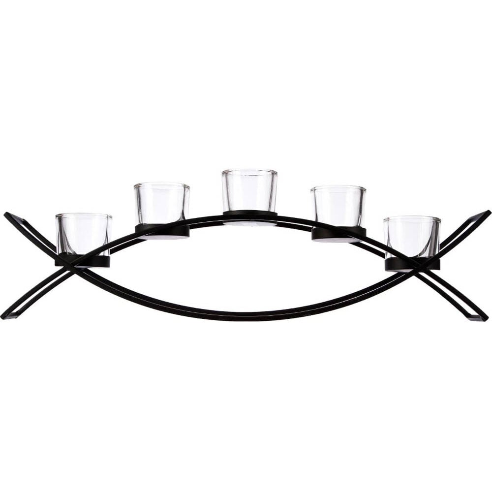 Castiçal em metal para 5 velas, , large