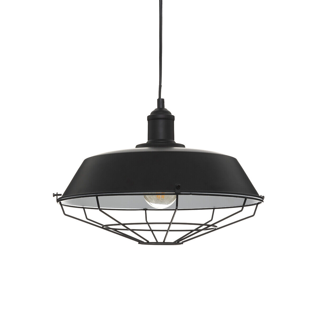 Candeeiro de teto NATHAN preto em metal, , large