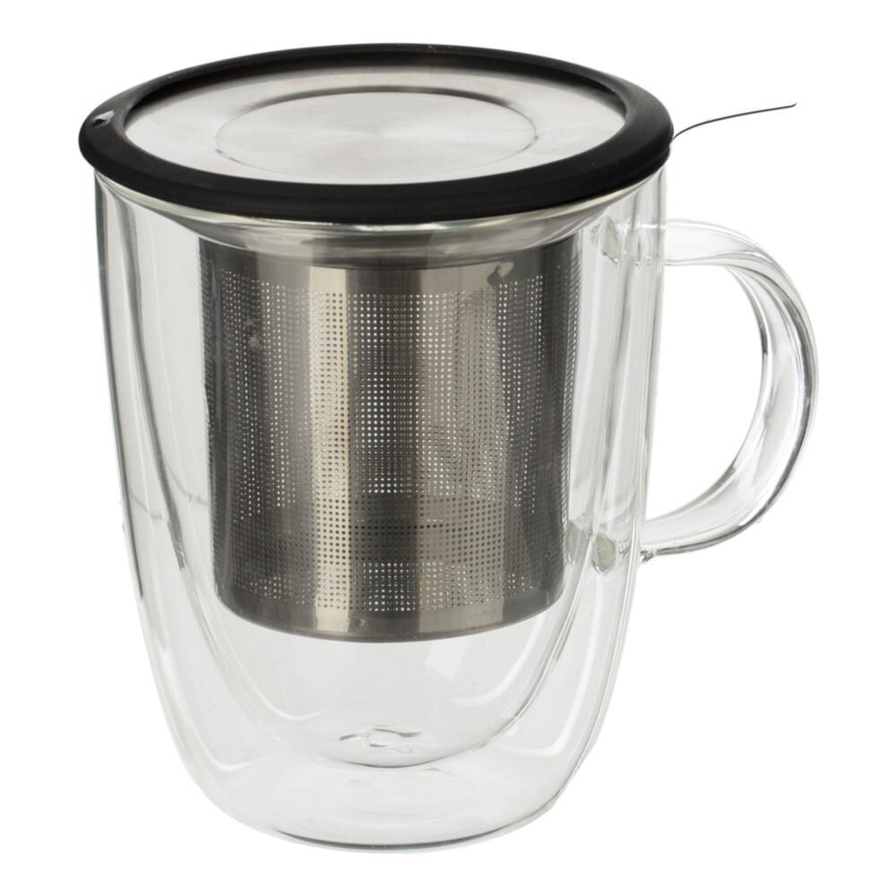 Caneca dupla em vidro com fitro 30cl, , large