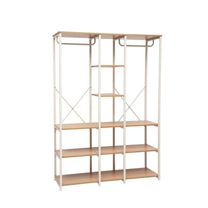 Wardrobe beige in metal with shelves 170cm, , large