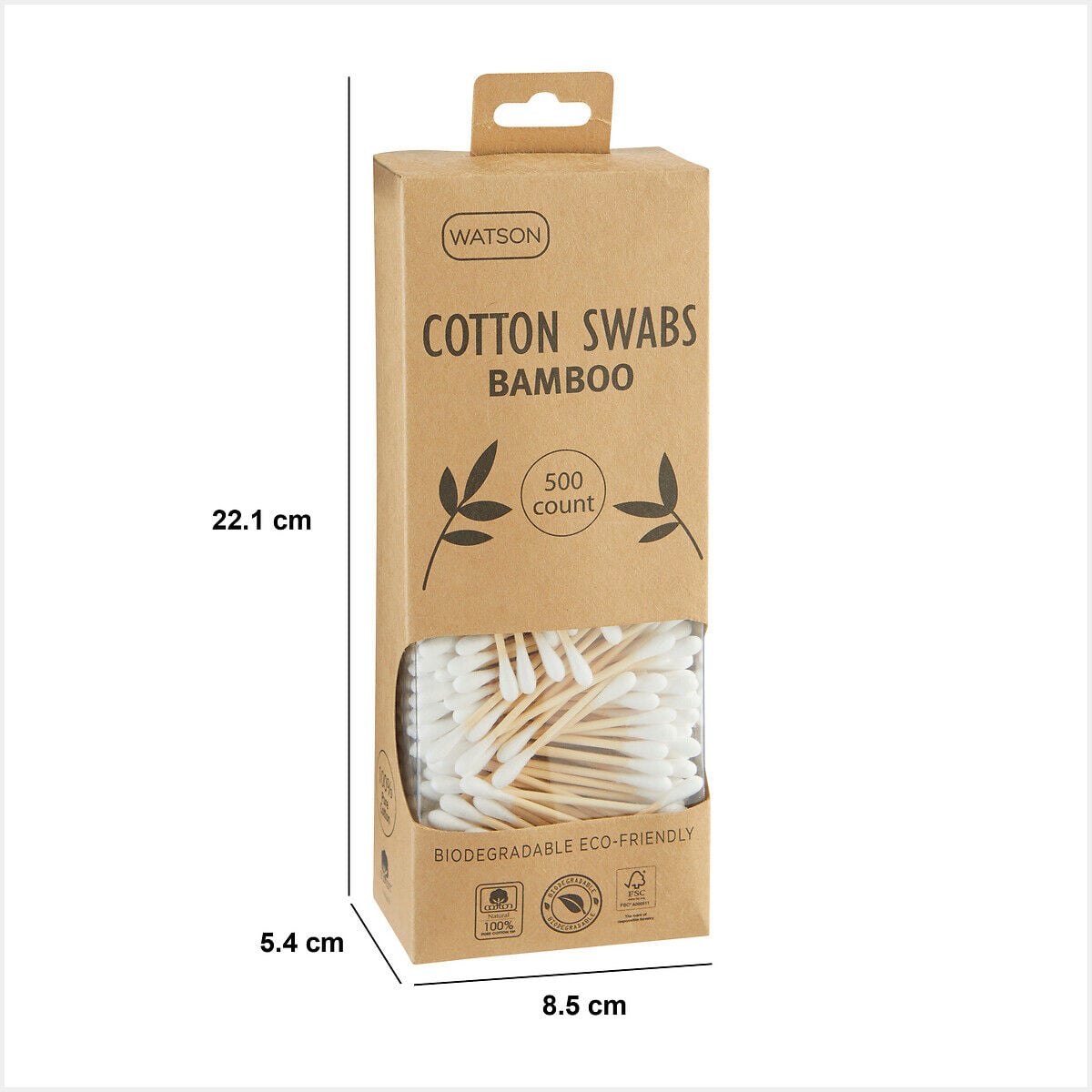 Cotonetes de bambu 500 unidades, , large
