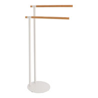 Toallero C/2 Barras Metal Y Bamb&uacute; Blanco