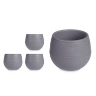 Juego 3 Macetas Gris Pardo Dep&oacute;sito Agua