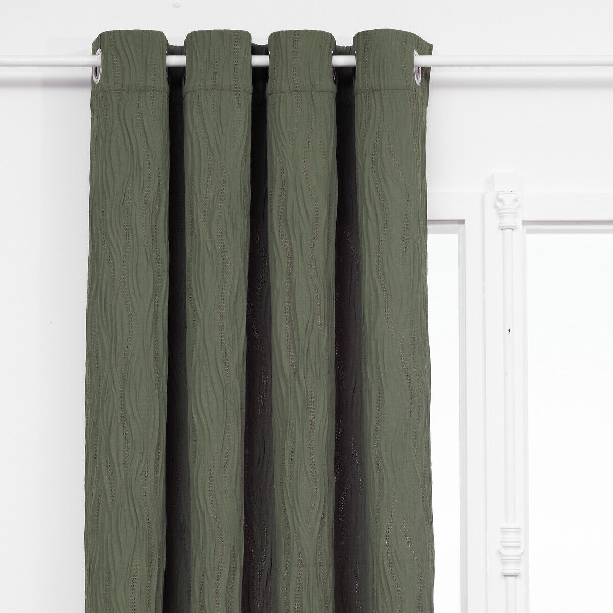 Cortina plissada MAELY verde caqui 135x260cm, , large