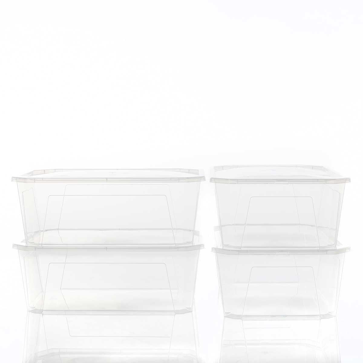 Conjunto de 4 caixas de arrumação transparente 11l, , large