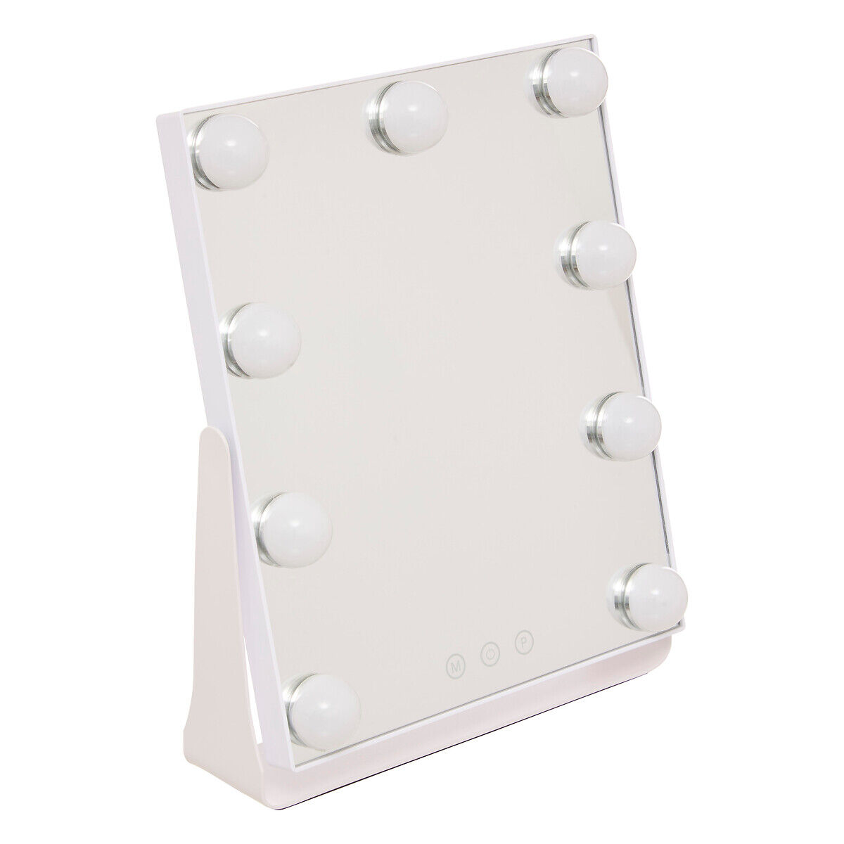 Bathroom mirror white with LED light, , large