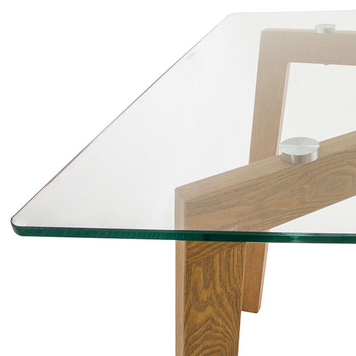 Mesa de jantar TAHO com tampo de vidro, , large