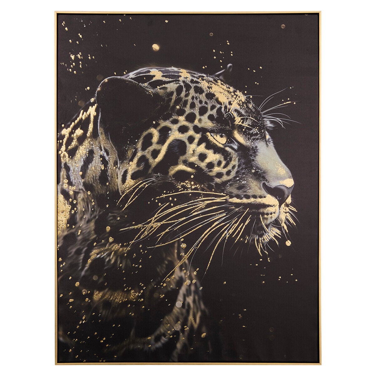 Quadro decorativo leopardo LUPITA preto 78x58cm, , large