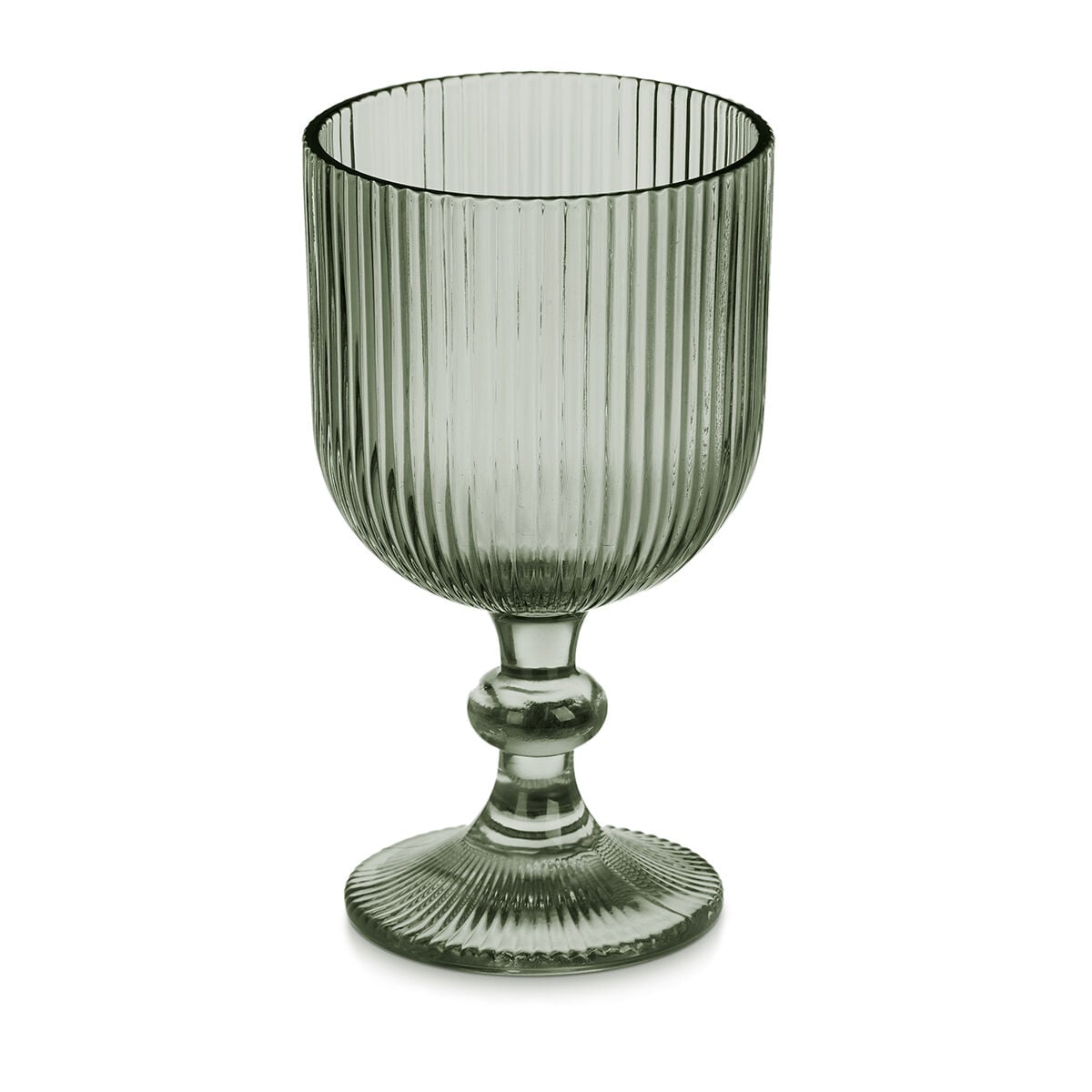 Copo de água riscas verde com pé 37cl, , large
