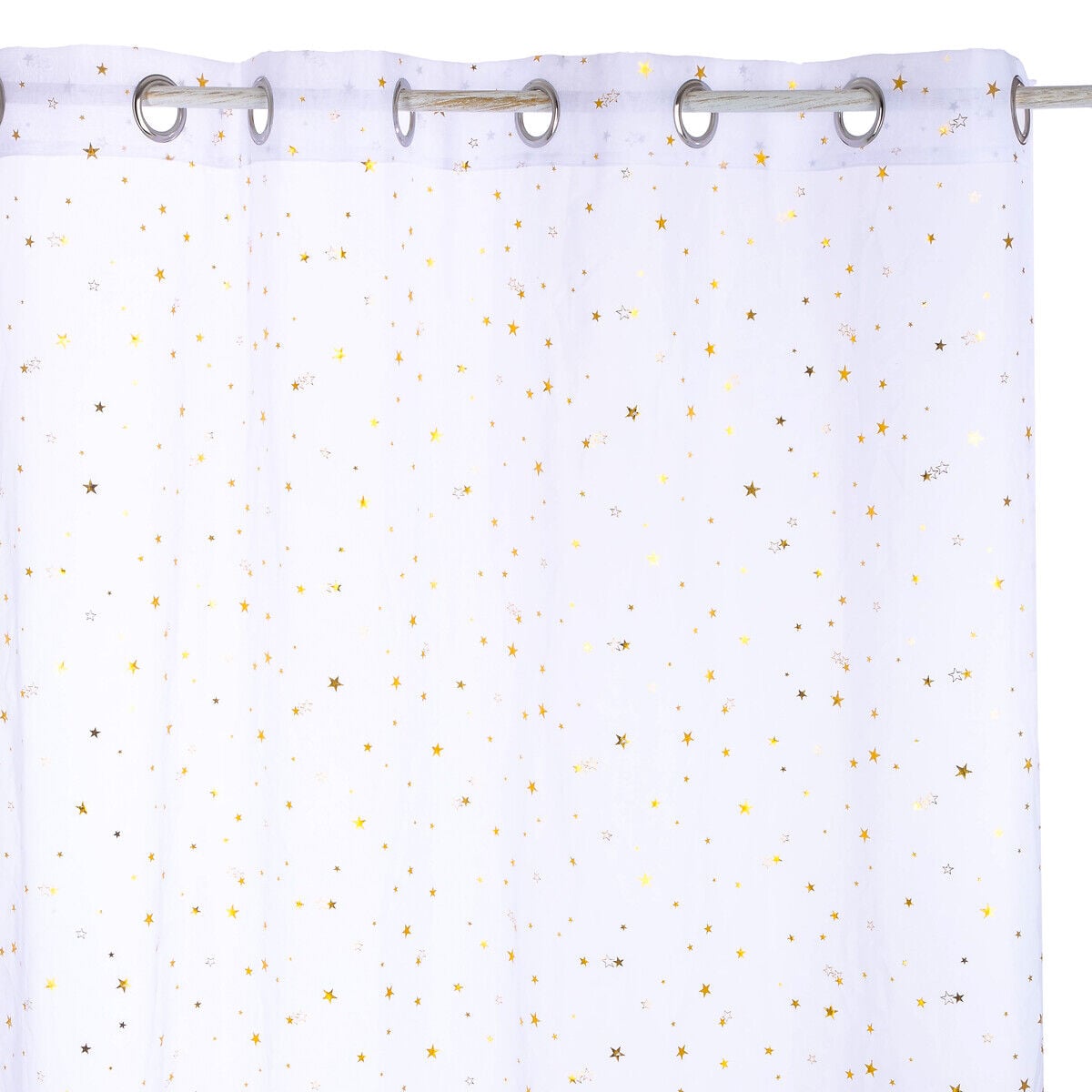 Cortina com estrelas douradas 140x250cm, , large
