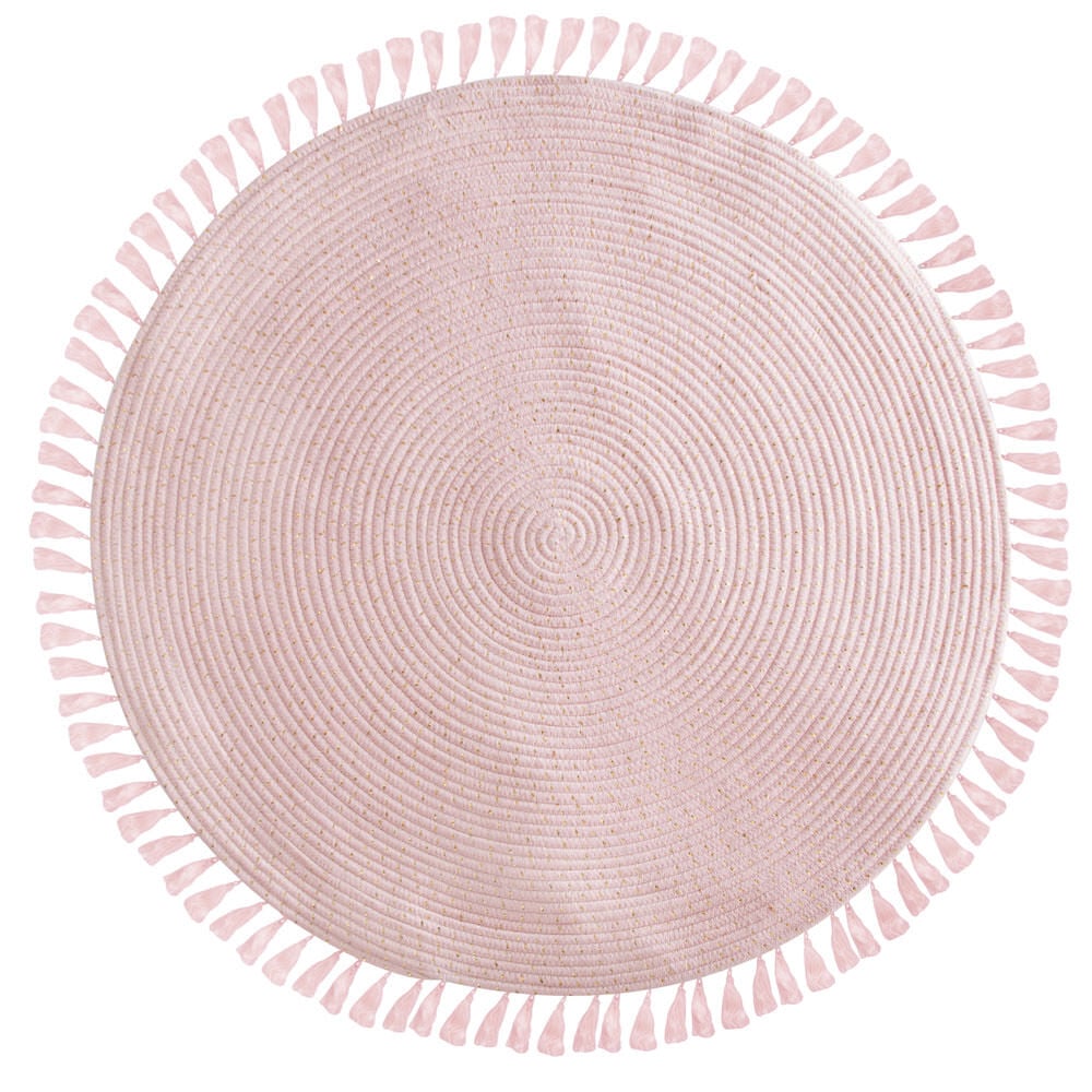 Tapete rosa lurex com franjas 90cm, , large
