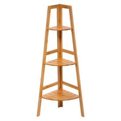 Estante de canto SICELA castanho em bambu com 3 níveis, , large