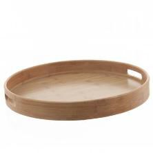 Tabuleiro redondo natural em bambu 40cm, , large