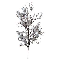 Haste Azevinho Com Mini Romãs Brancas 56cm