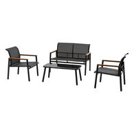 Juego de jard&iacute;n RELAX 4 plazas gris oscuro