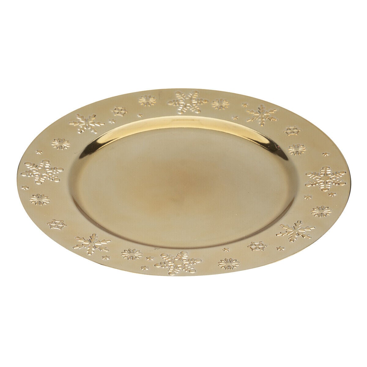 Prato marcador dourado com estrelas 33cm, , large