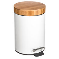 Cubo de basura para ba&ntilde;o con tapa de bamb&uacute;