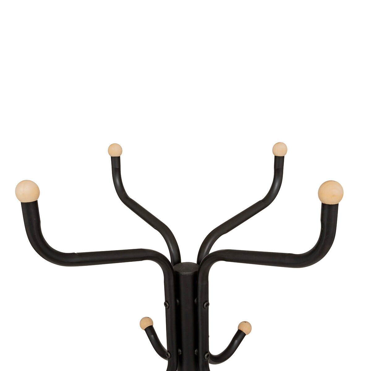 Cabide de pé preto em metal com 11 ganchos, , large