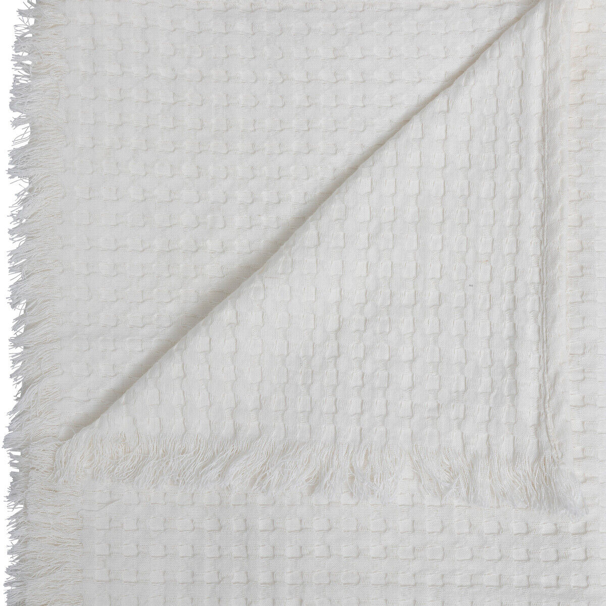 Manta THE FLORAL waffle branca 130x180cm, , large