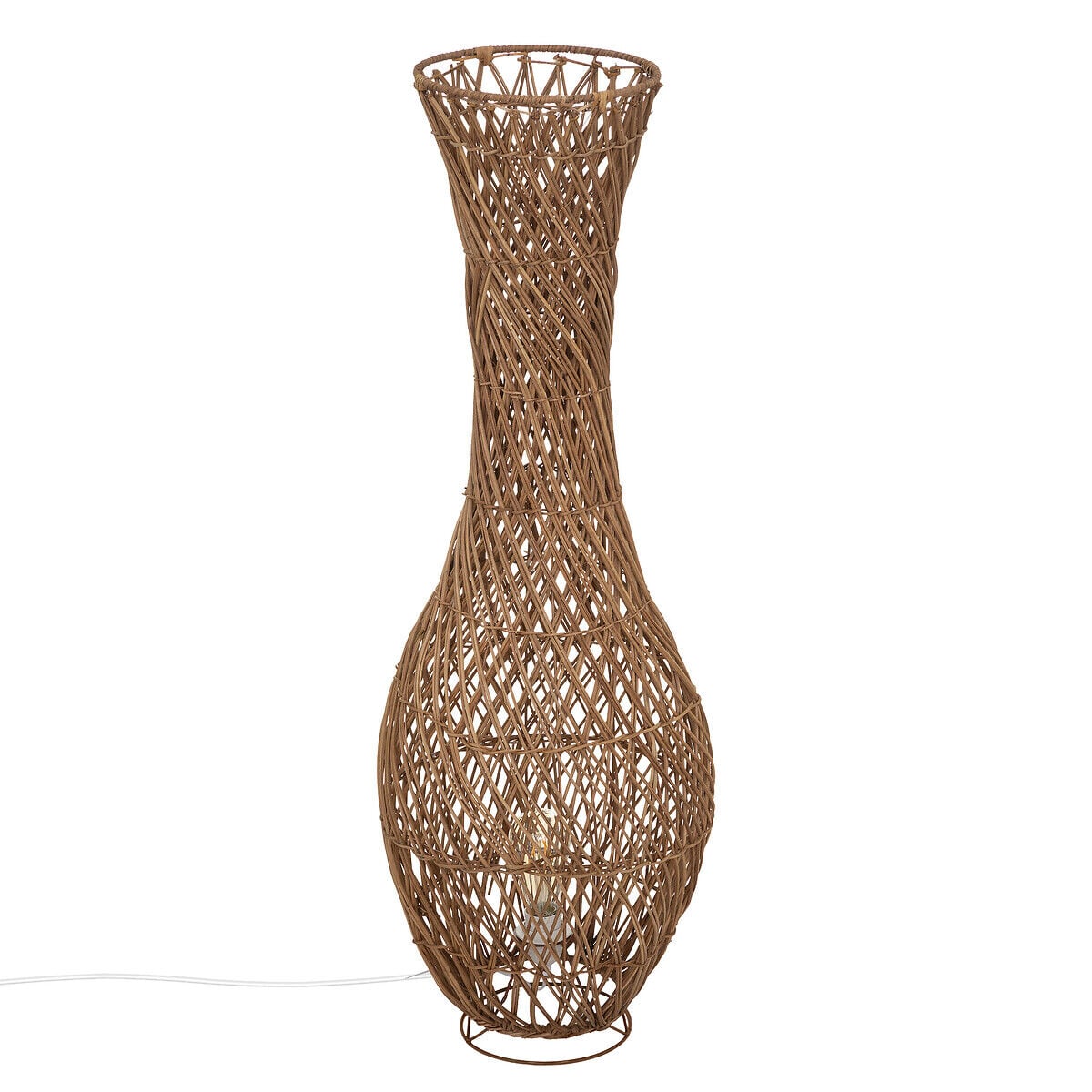 Candeeiro de pé ELOISE bege em rattan 100cm, , large