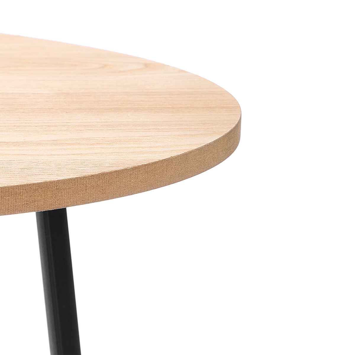 Mesa apoio bege em madeira e metal D40cm, , large