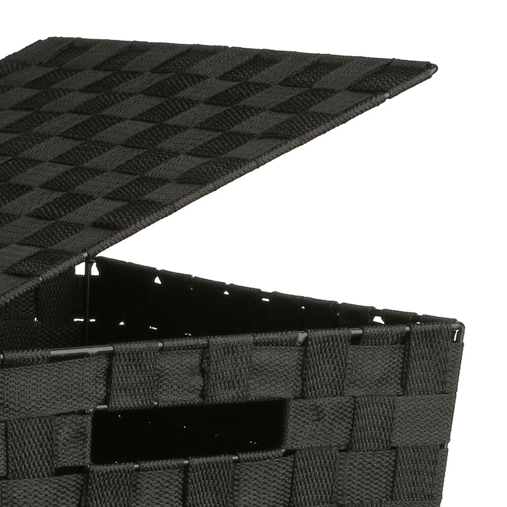 Bathroom laundry basket black, , large