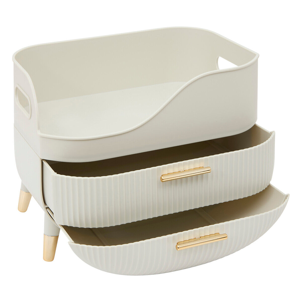 Organizador wc ALBA bege com 2 gavetas, , large