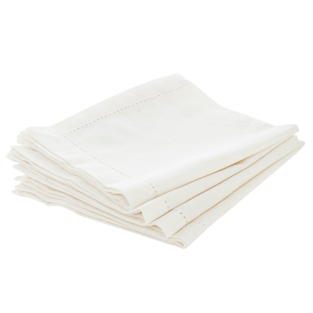 Set of 4 napkins CHAMBRAY grey in cotton, , large