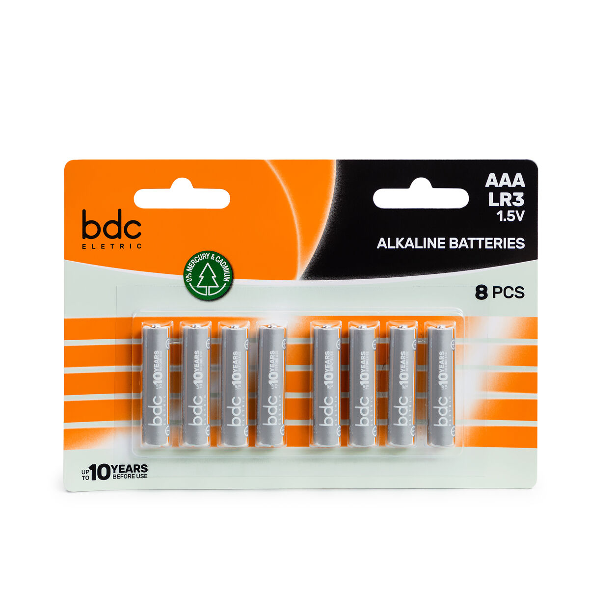Conjunto de 8 pilhas alcalina bdc lr03, , large