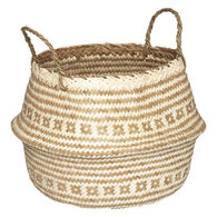 Cesto Decorativo Con Asas Beige 35x30Cm