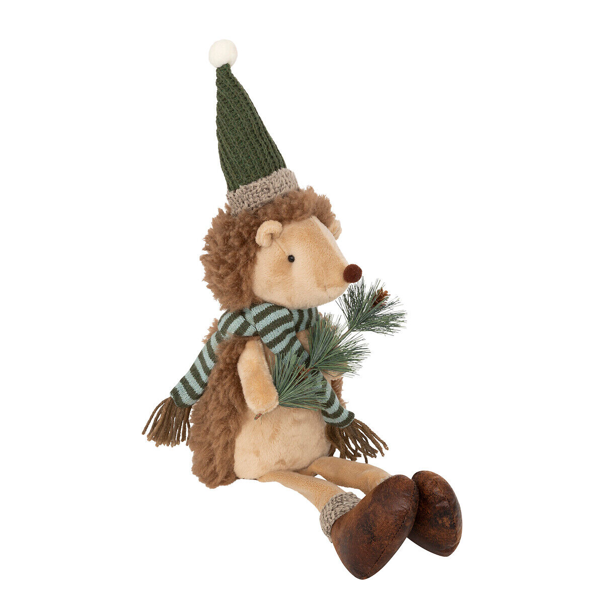 Figura ouriço francis com gorro e cachecol sentado 61cm, , large
