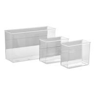 Set de 3 cajas almacenaje transparente
