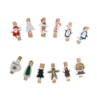 Set 12 pinzas con figuras y cuerda 200cm 