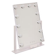 Espejo wc blanco con luz led 43cm