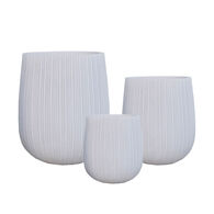 Maceta de fibra de arcilla blanca