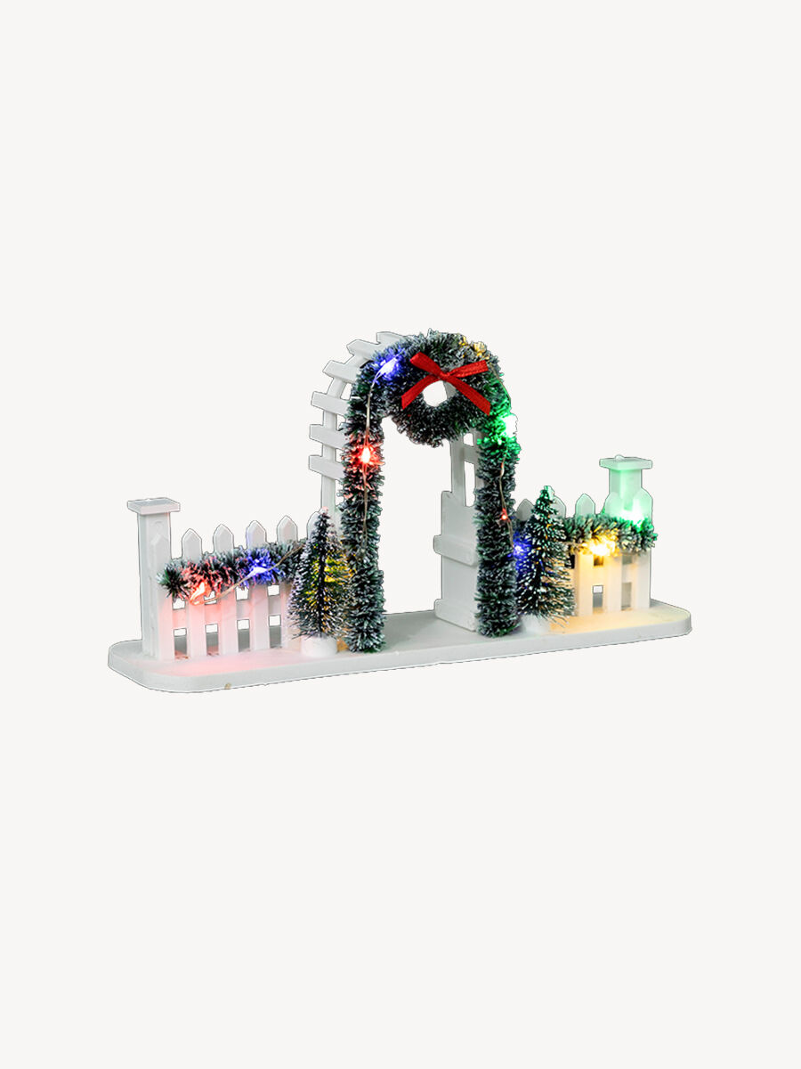 Arco para aldeia de natal com pinheiros e led, , large