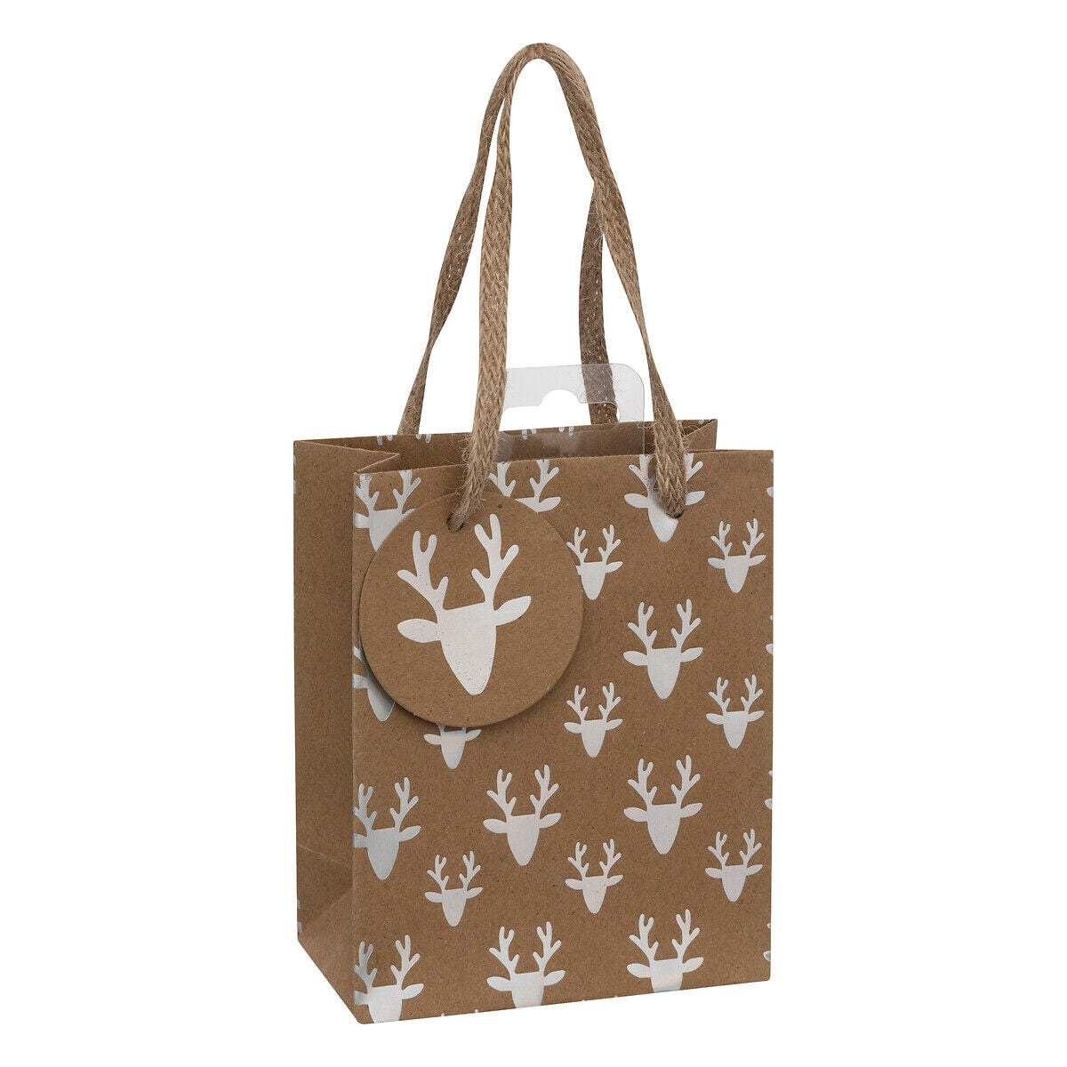 Saco de oferta decorativo holo castanho kraft 14cm, , large