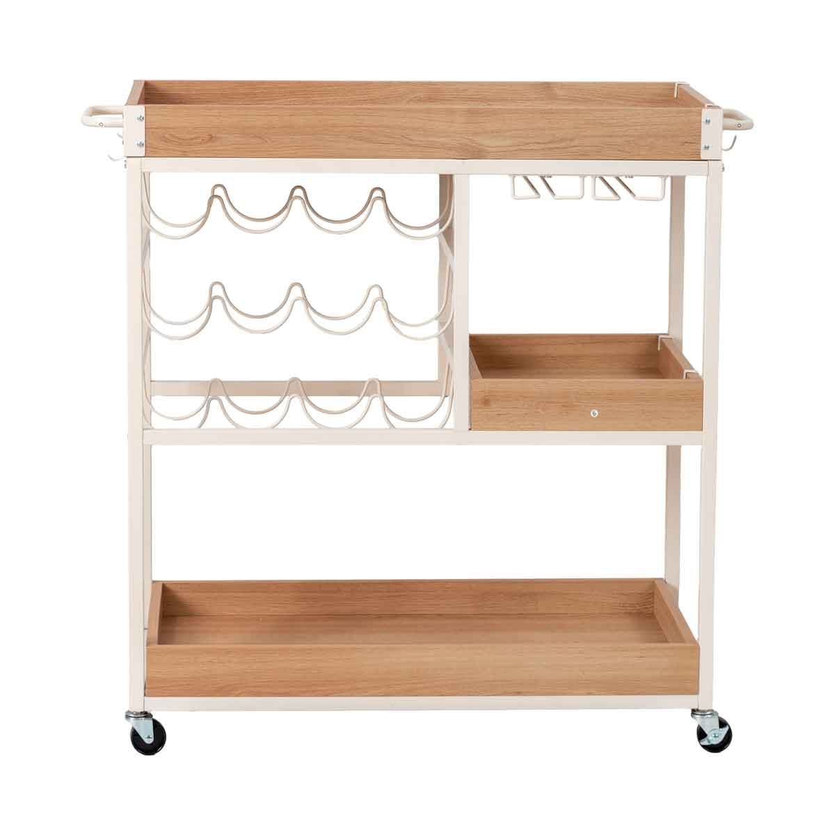 Trolley ILUN bege com 3 prateleiras, , large