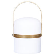 Farol de exterior con asa de madera