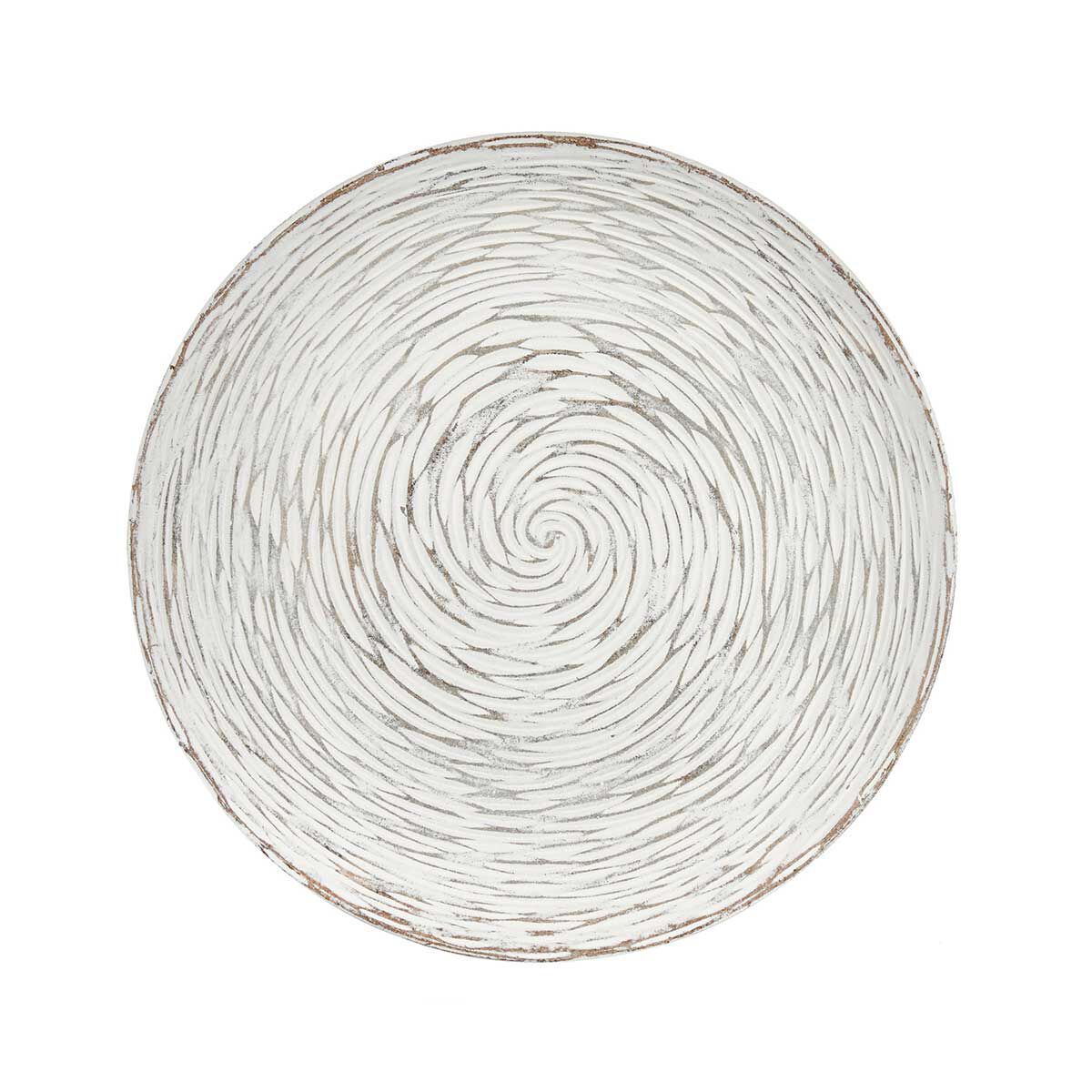 Mesa de apoio em madeira com tampo decoração espiral, , large