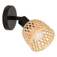 L&aacute;mpara de pared LIO beige efecto de rafia