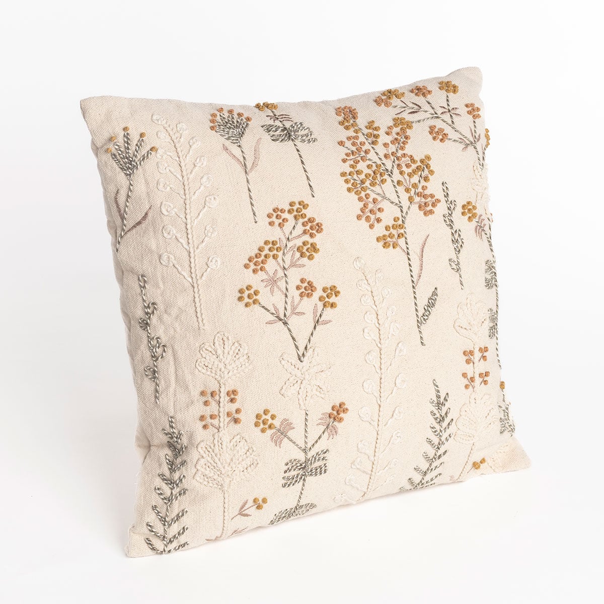 Almofada bordade BELLE com flores 45x45cm, , large