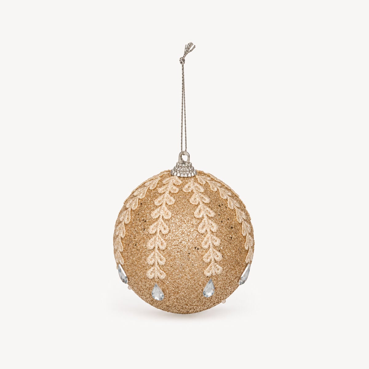 Bola de natal com bordado 10cm, , large