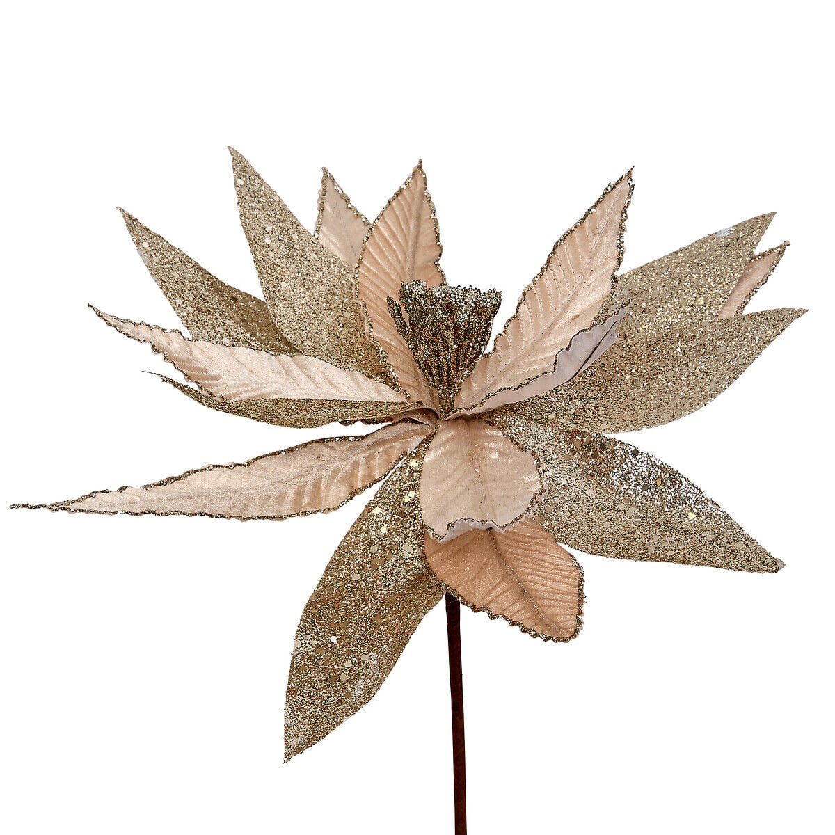 Haste Poinsettia dourado 50cm, , large