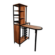 Mueble de bar con botellero negro